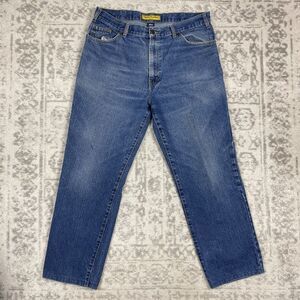 Real Ranch Jeans Mens Blue Denim Straight Leg Work Pants Casual Size 38x34